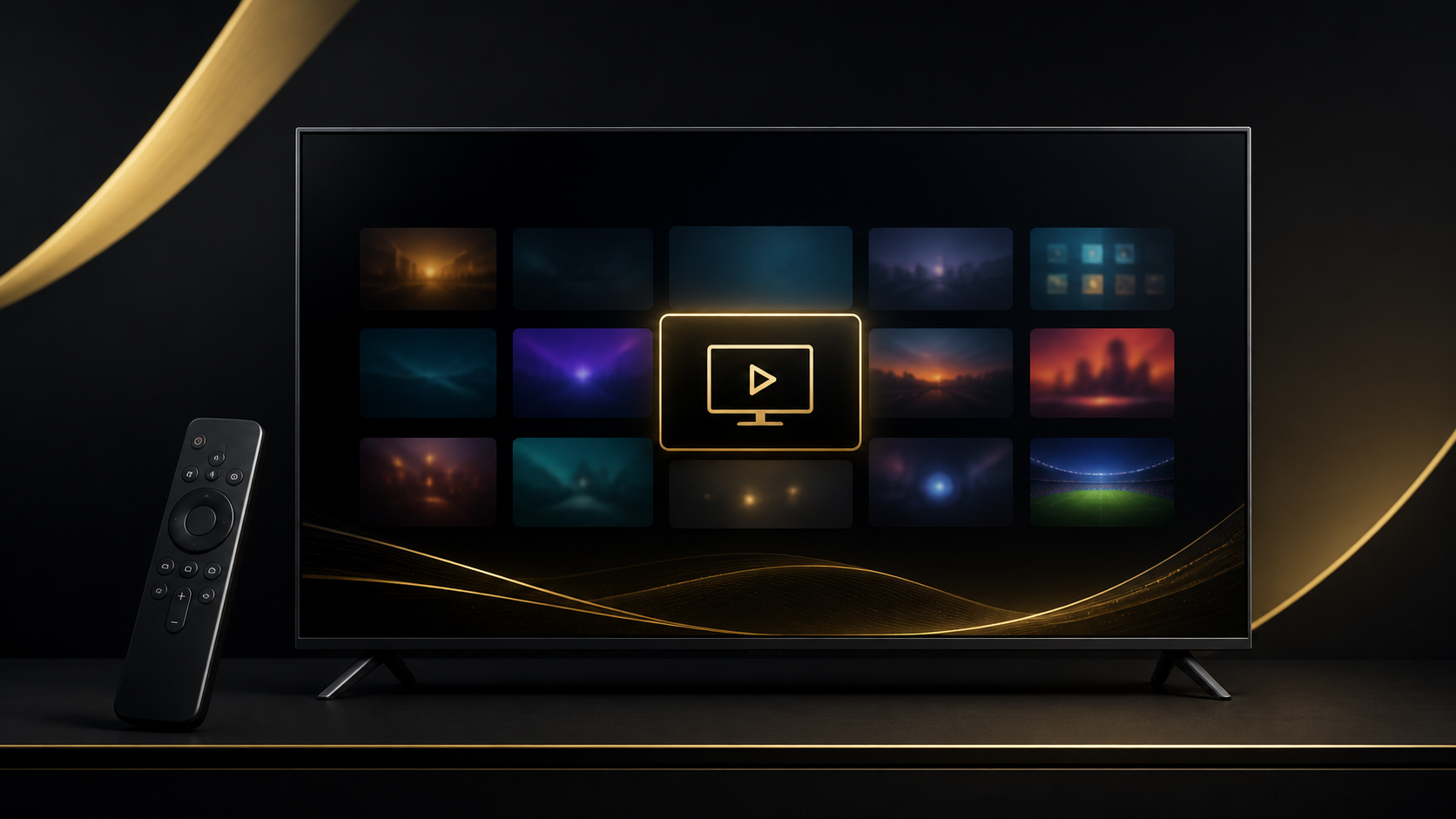 IPTV on Sony Smart TV UK setup image with BRAVIA style TV and remote