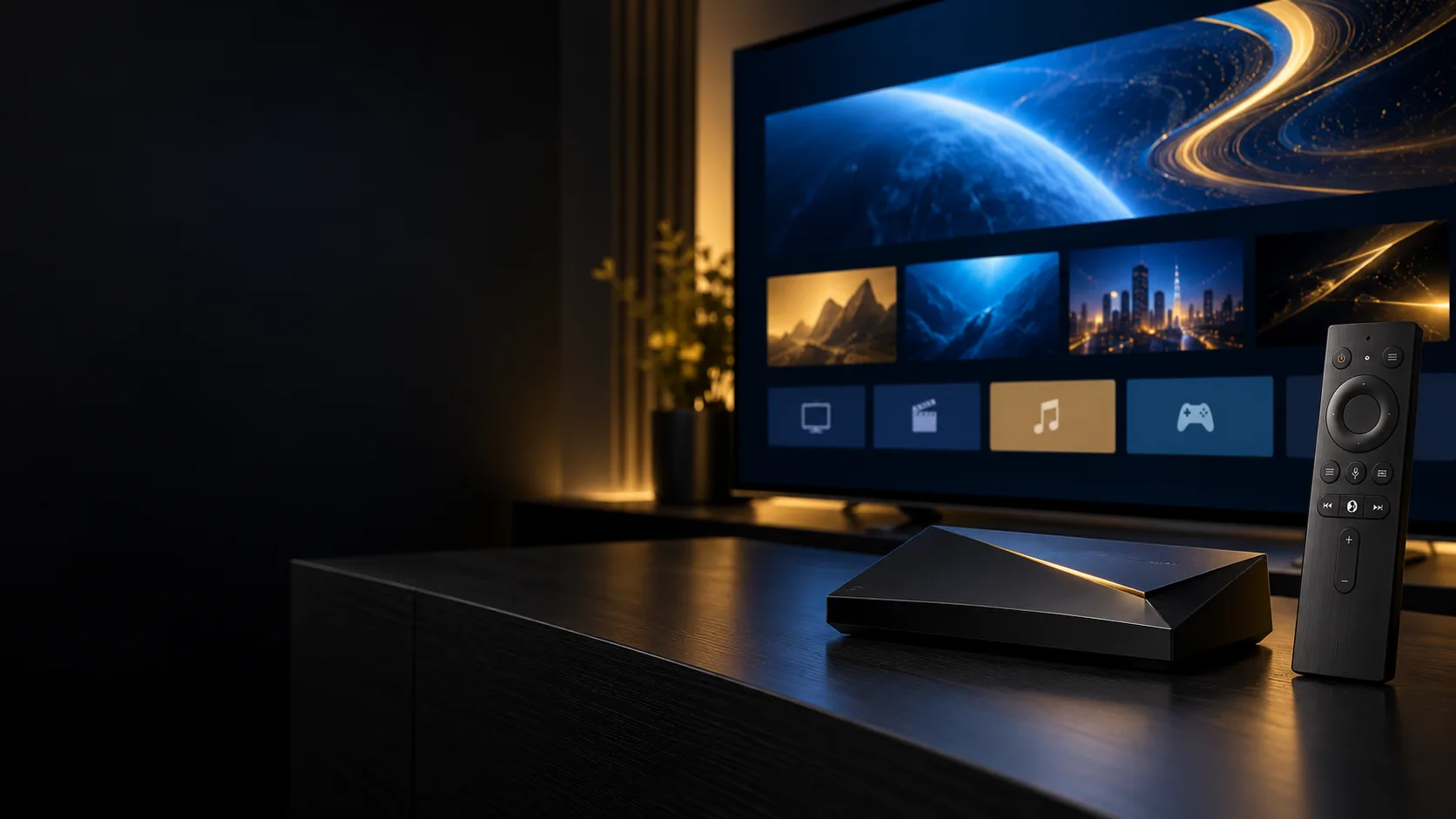 IPTV on NVIDIA Shield setup with NVIDIA Shield TV connected to a television in the UK